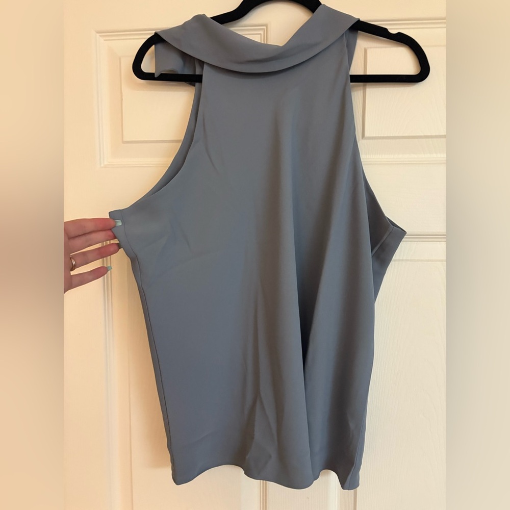 NWT XL Babaton Aritzia Sleeveless Slate Blue Blouse